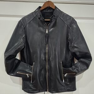 AllSaints Cora Men's Leather Jacket Slim Fit Size XL Like New Authentic !
